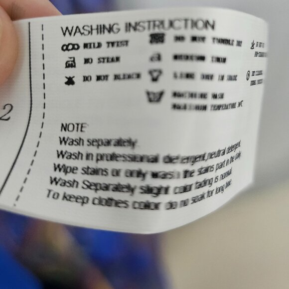 Wantdo Maxi Dress Blue Peacock Sleeveless Chiffon Shift Artsy 14 FLAW - Picture 7 of 10